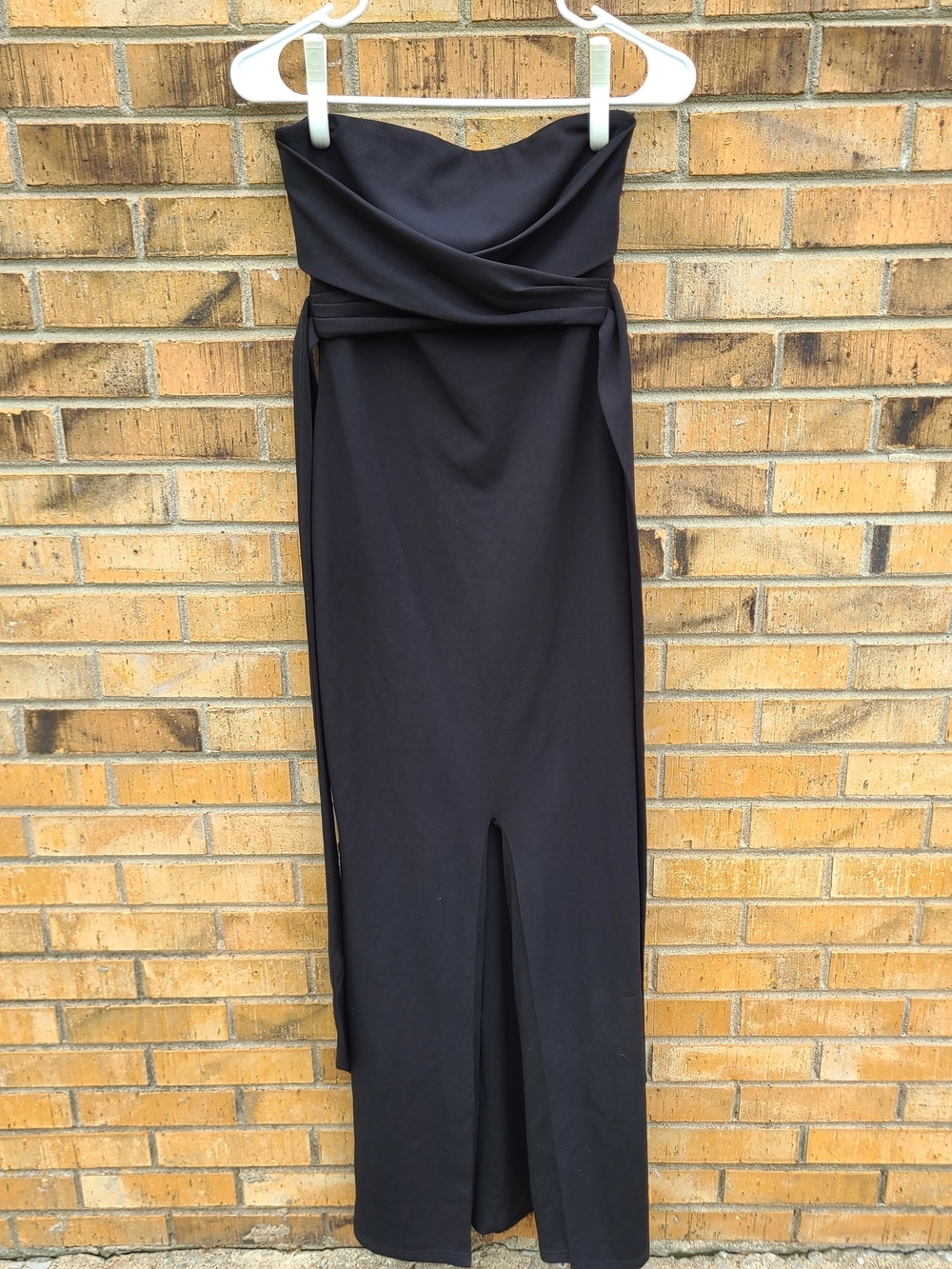 Lulus Black Strapless Wide Leg Jumpsuit